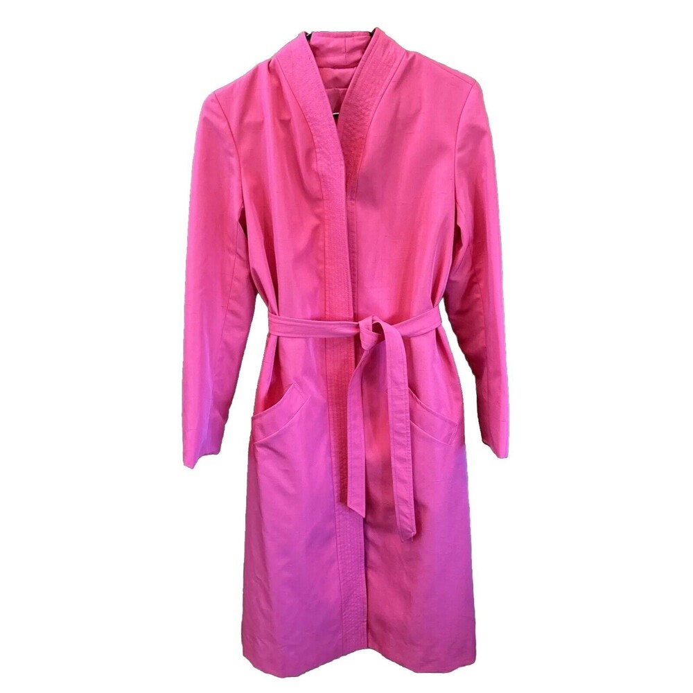 Weatherbee Rain Coat Women Long Lined Water Repellent M 19x44” Coral Vntg